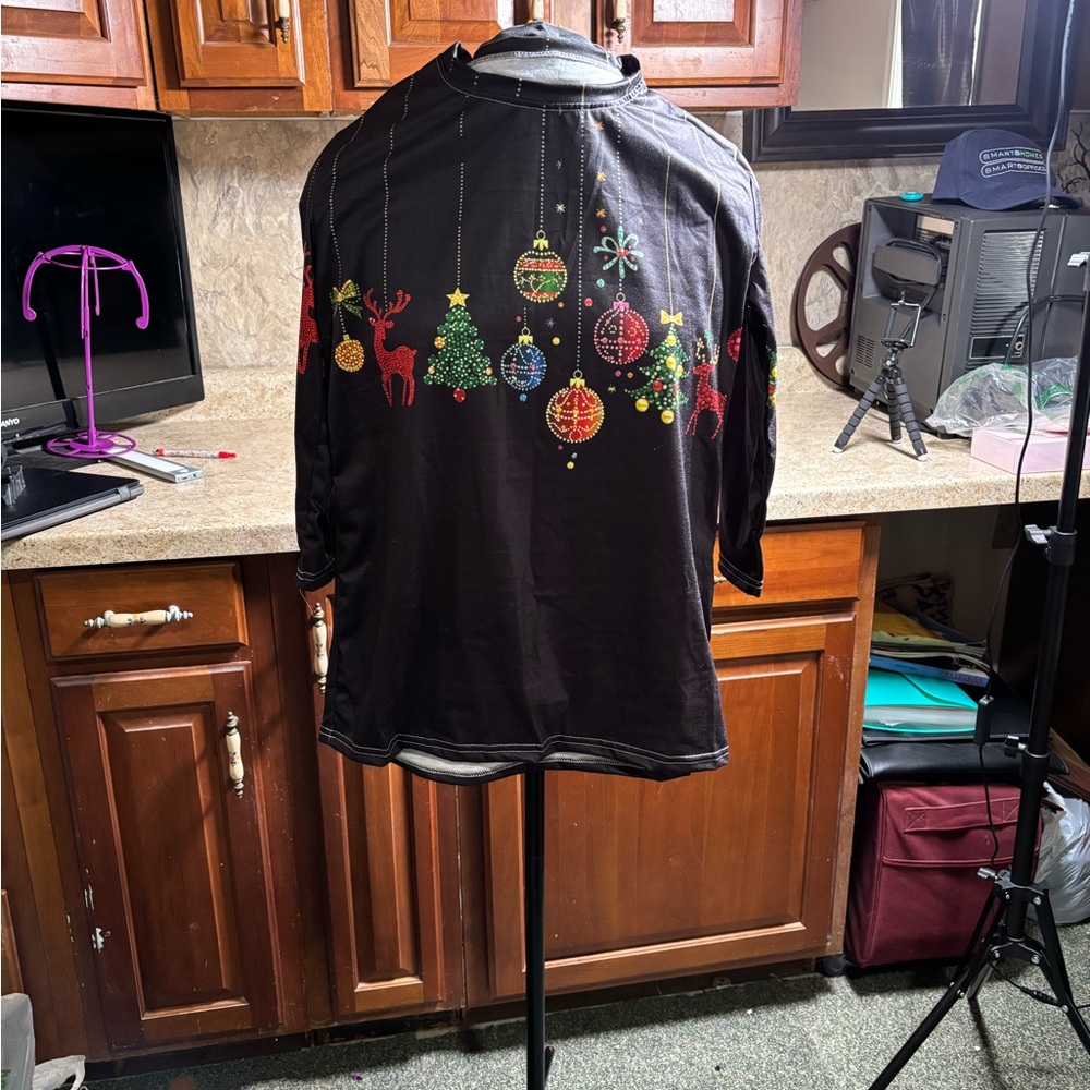 Festive Black Holiday Sweater